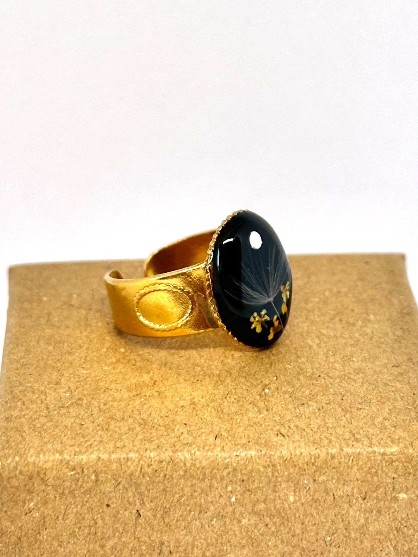 Anillo Ajustable Diente de León Noche