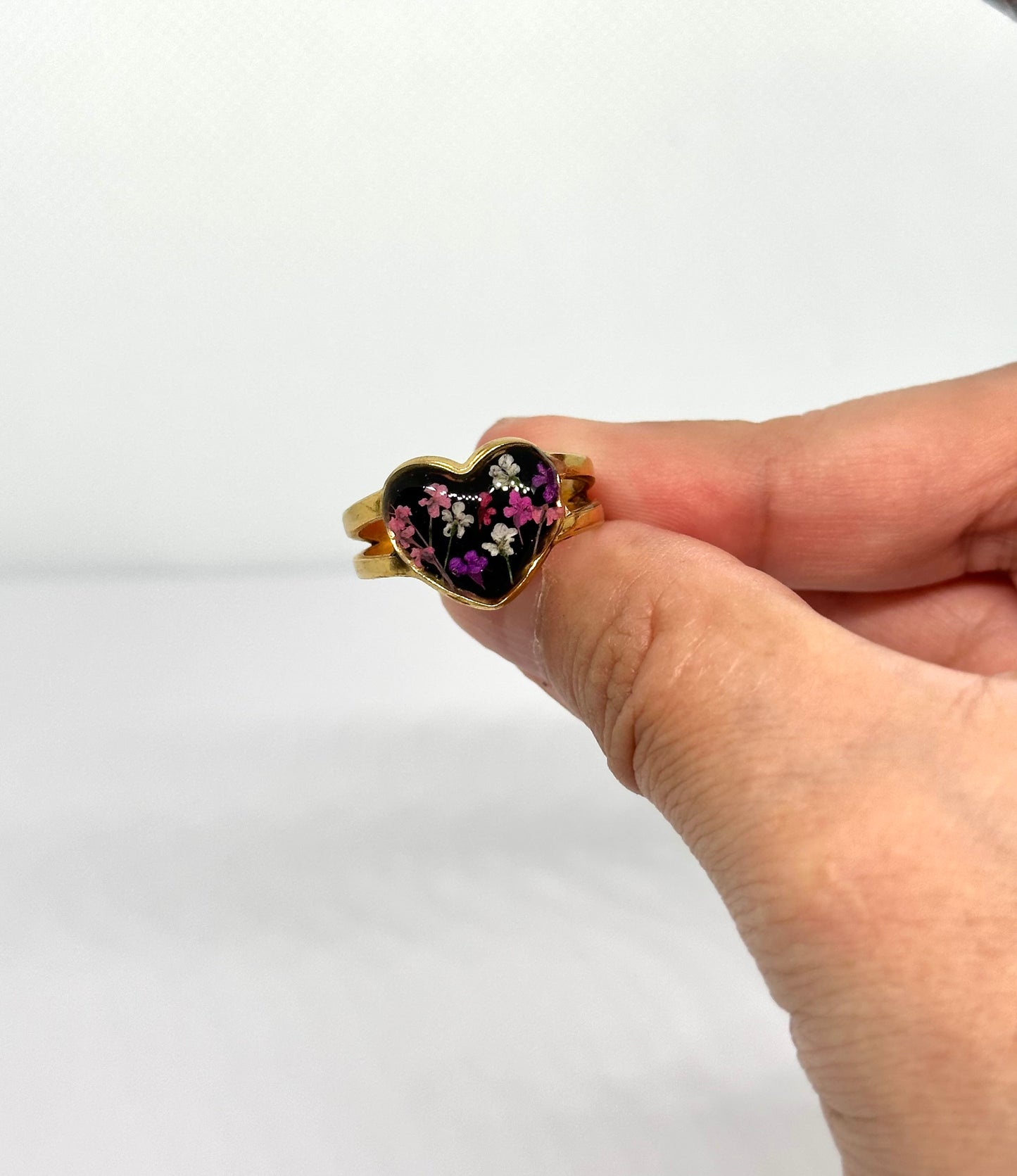 Anillo corazón nocturno