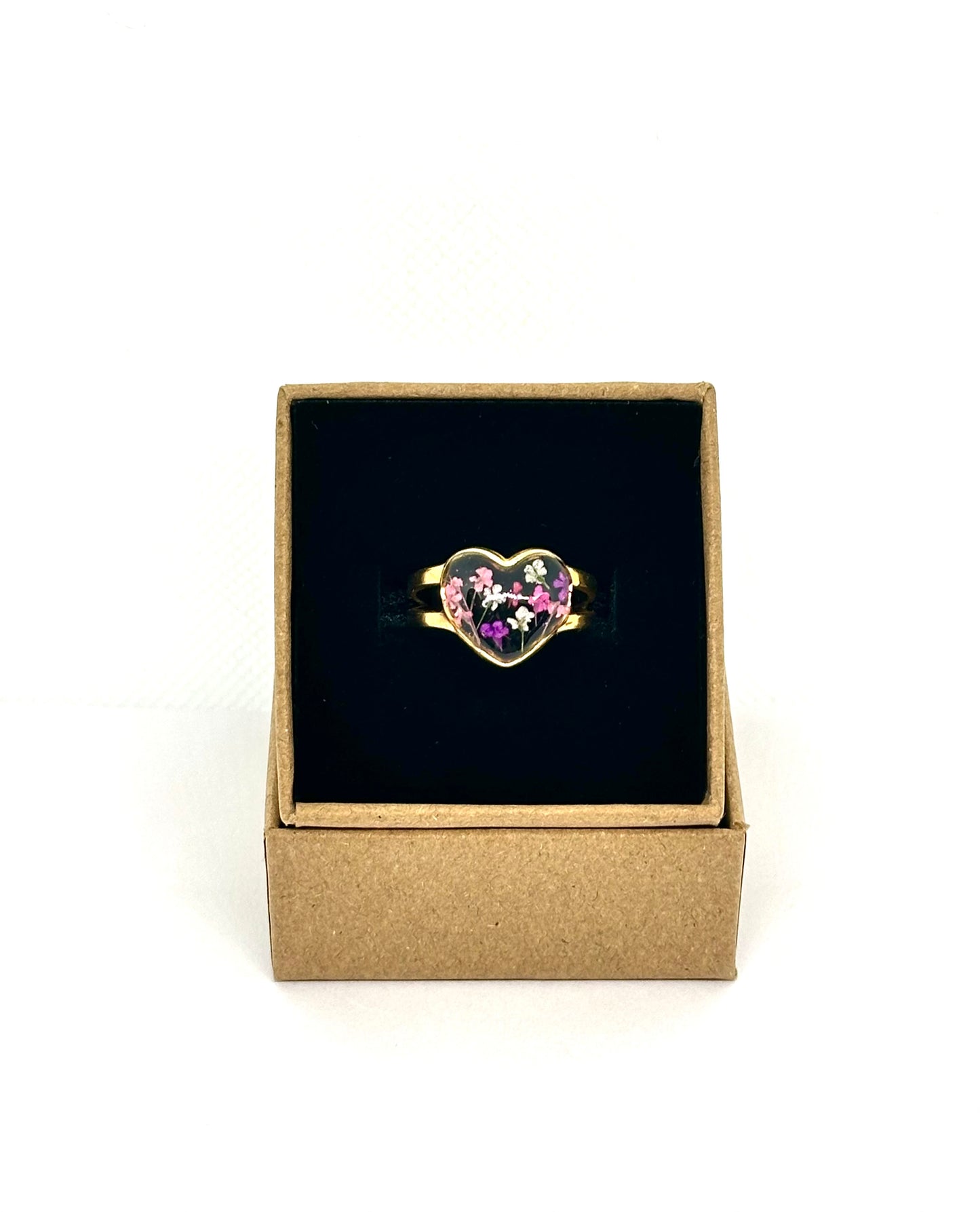 Anillo corazón nocturno