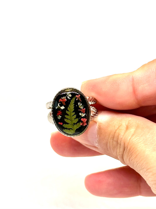 Oval ormbunkering – svart bakgrund