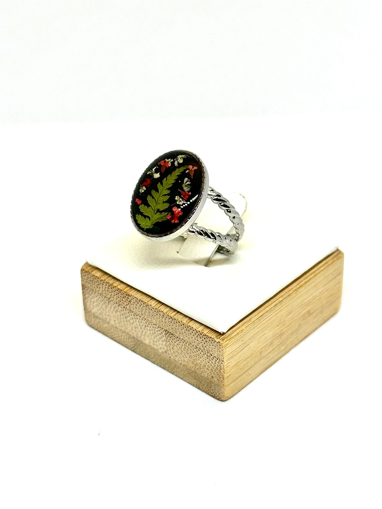 Oval ormbunkering – svart bakgrund