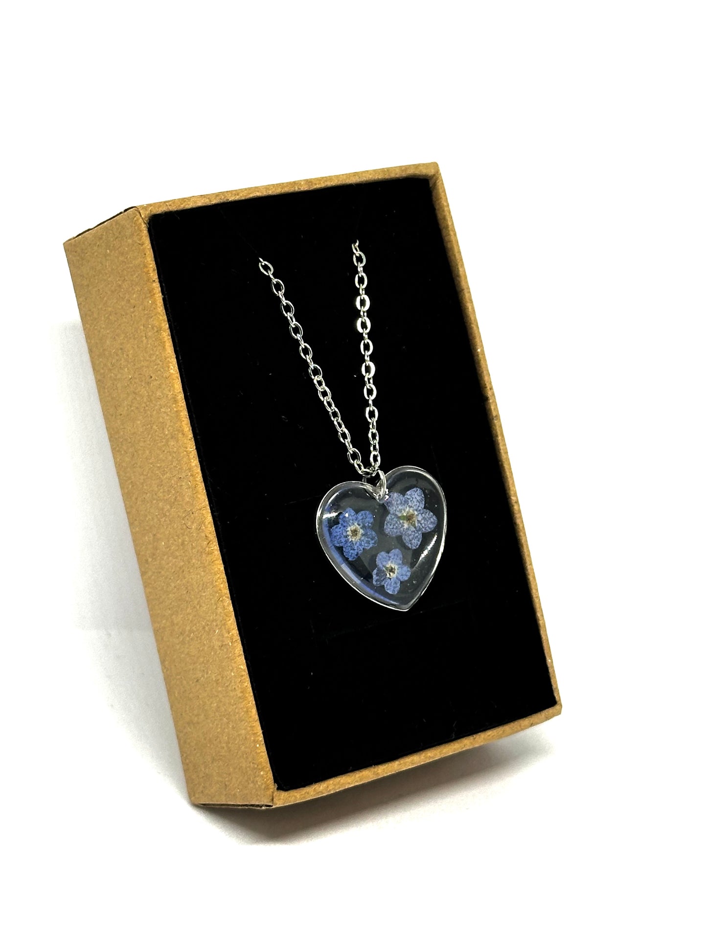 Förgätmigej-inte-hjärthalsband 