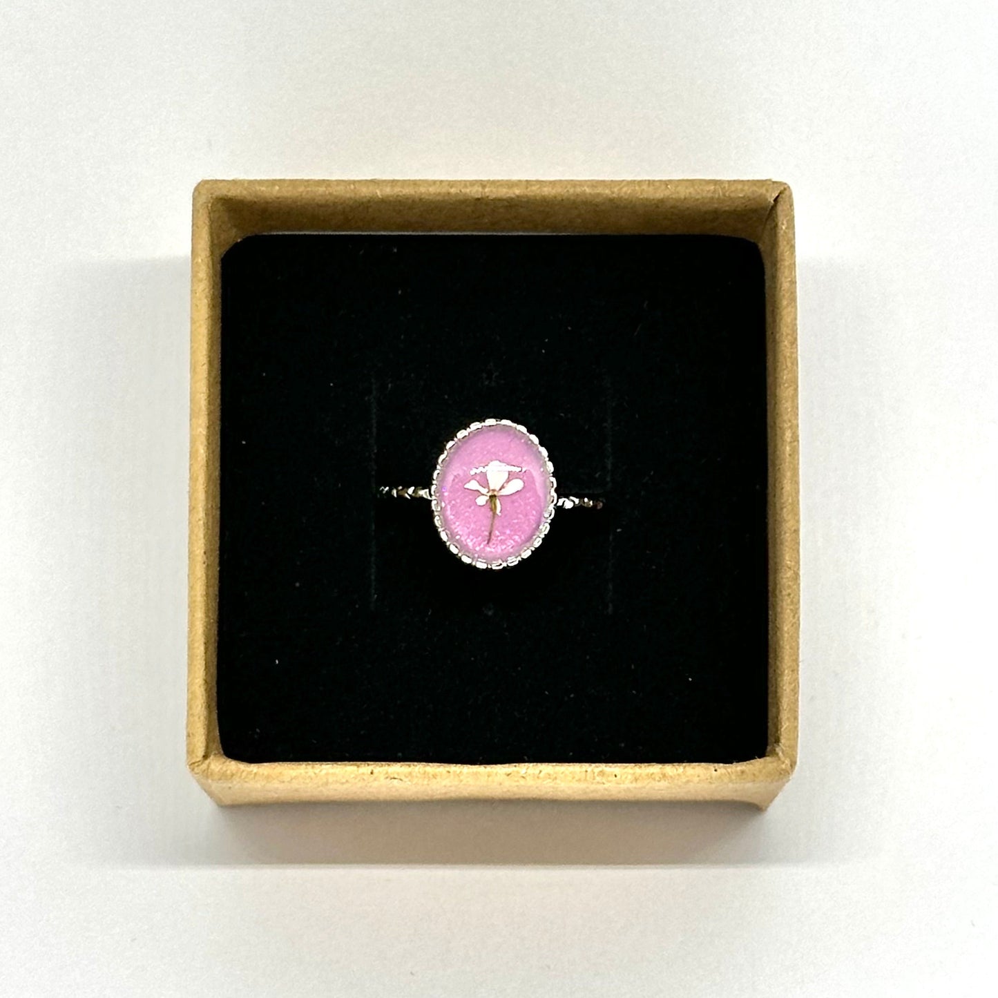 Anillo Aleida - flor blanca