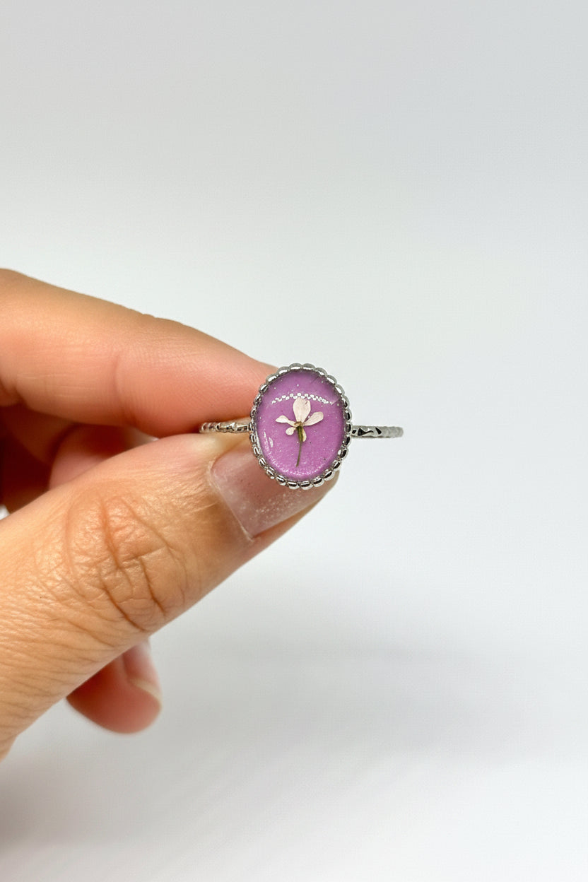 Anillo Aleida - flor blanca