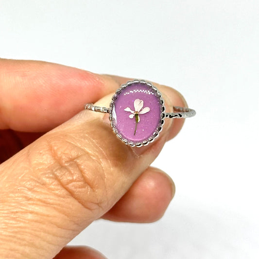 Ring Aleida - vit blomma