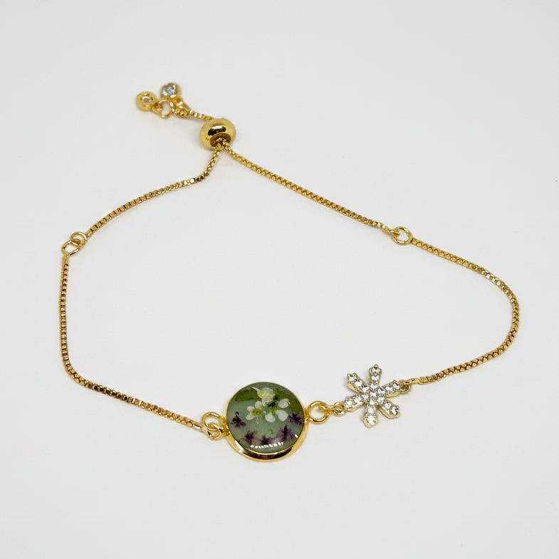 Pulsera esmeralda - flores silvestres