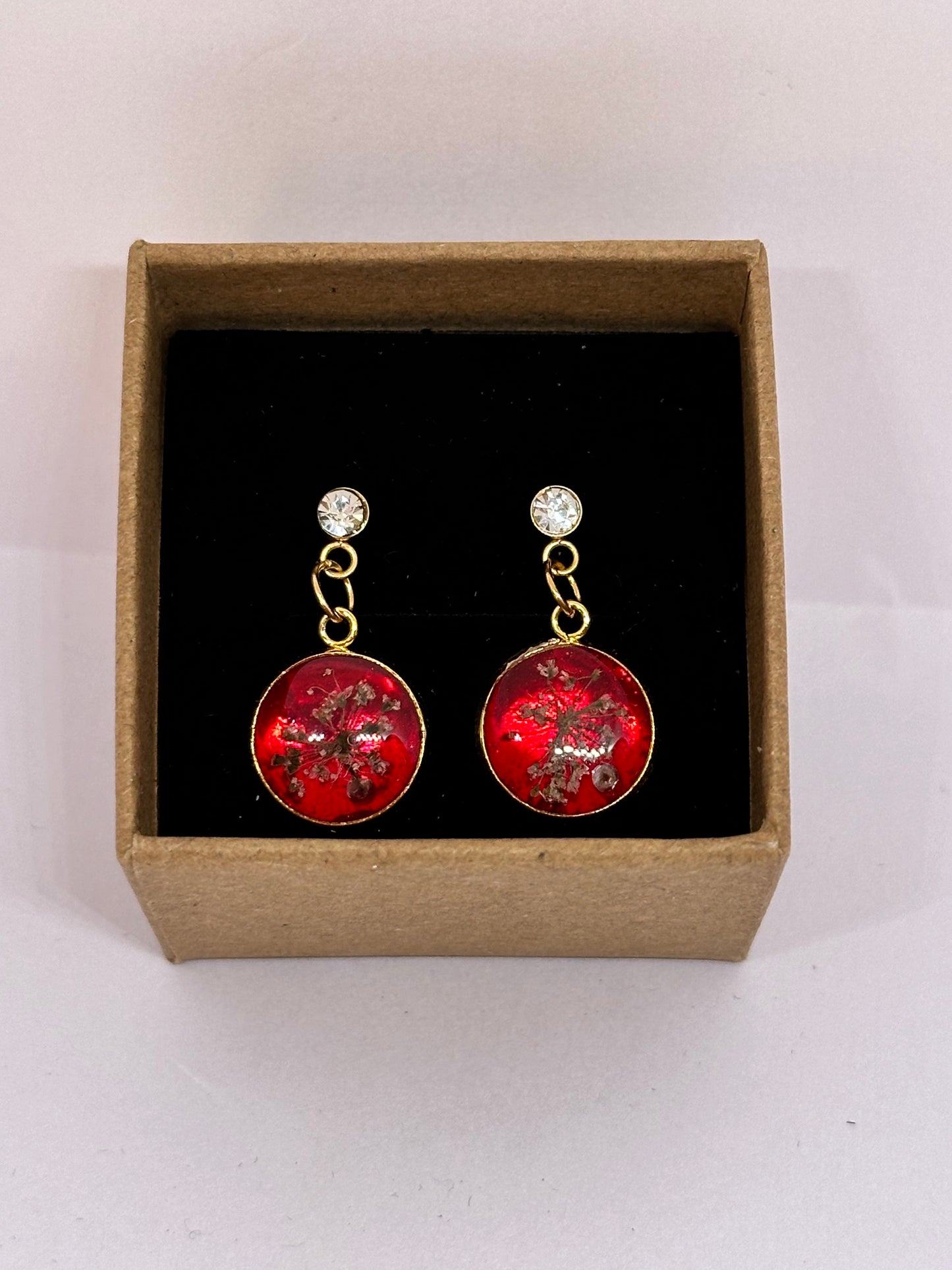 Pendientes Romance Rojo Floral