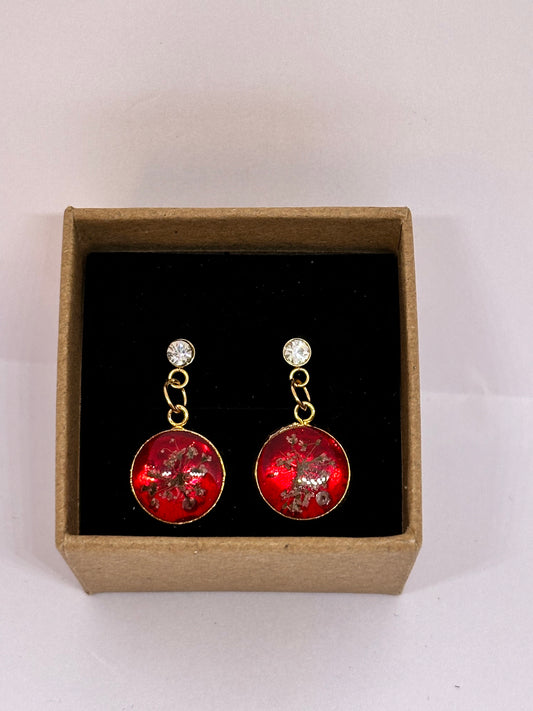 Pendientes Romance Rojo Floral