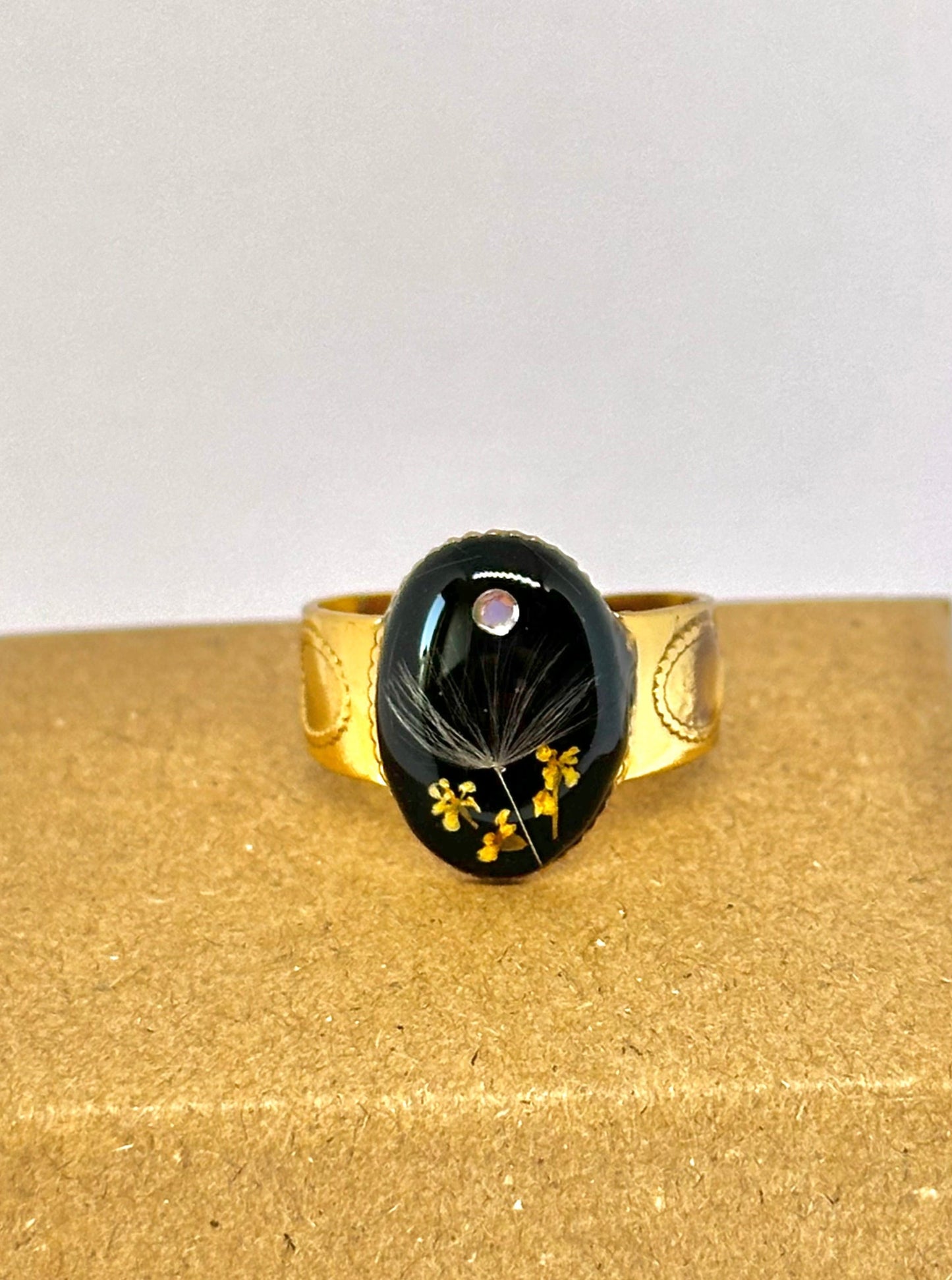 Anillo Ajustable Diente de León Noche