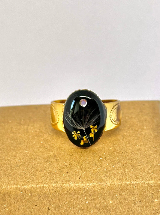 Anillo Ajustable Diente de León Noche