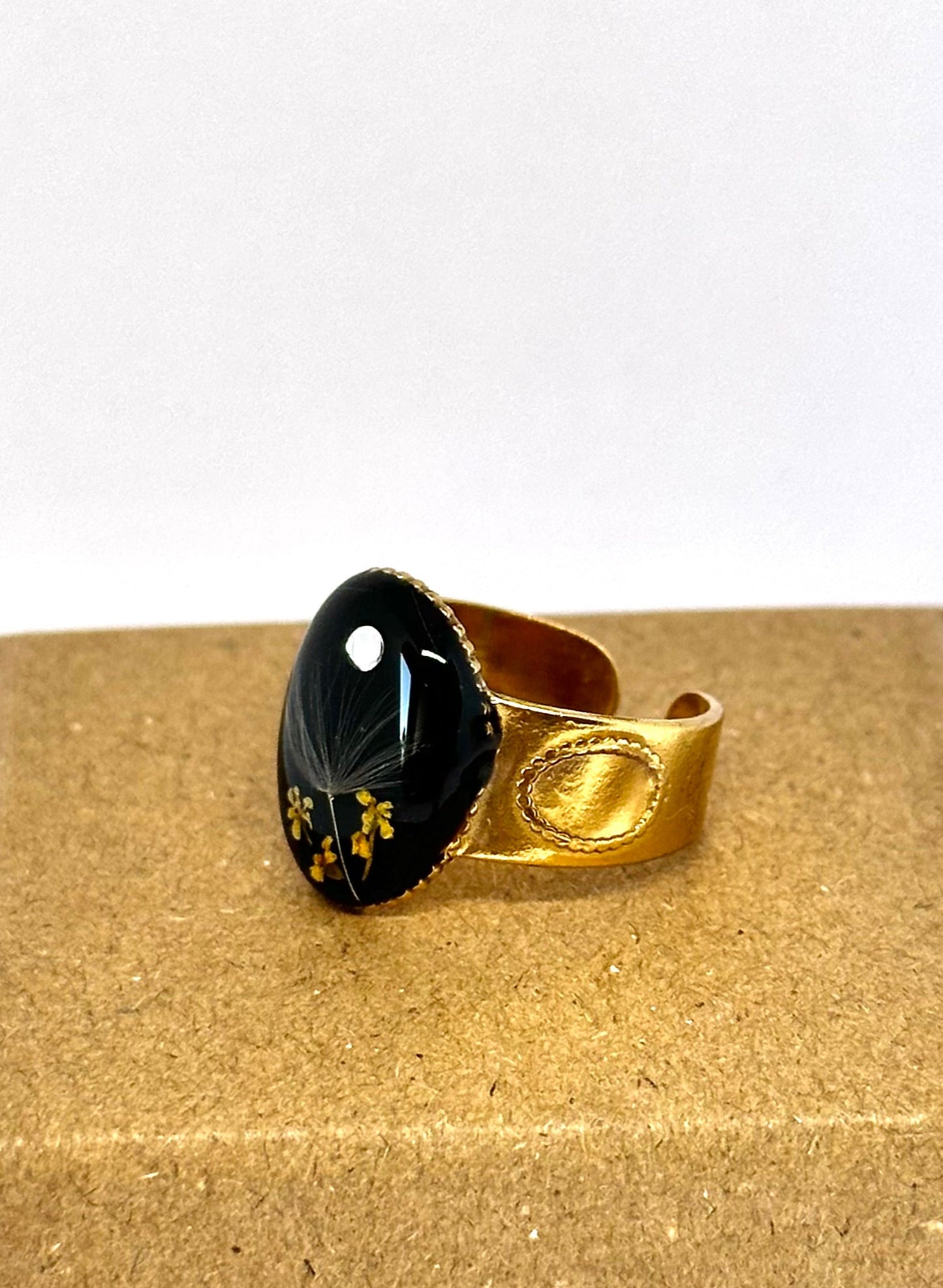 Anillo Ajustable Diente de León Noche