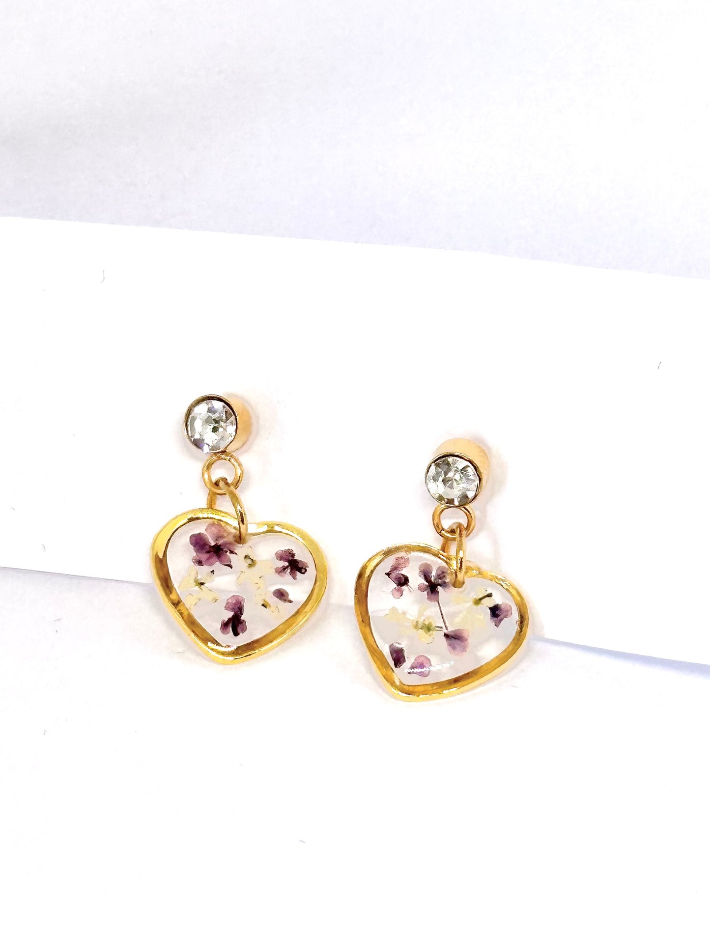 Pendientes Corazón Floral