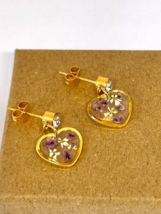 Pendientes Corazón Floral