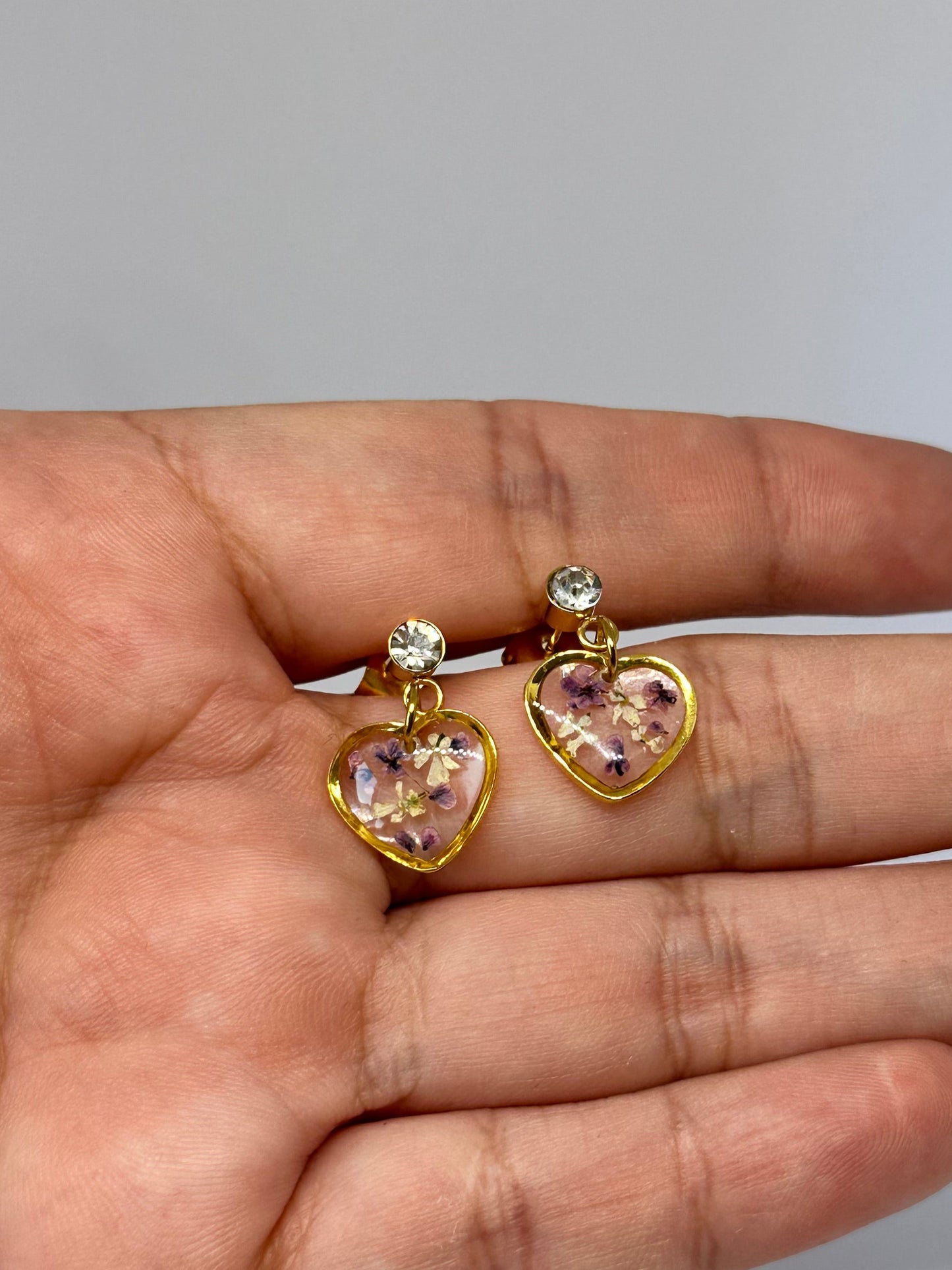 Pendientes Corazón Floral