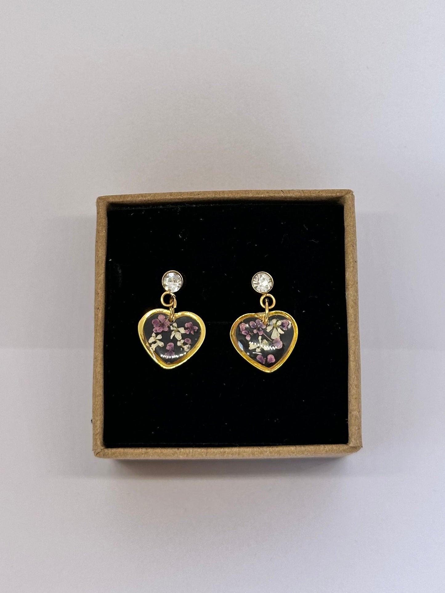 Pendientes Corazón Floral